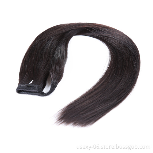 Drop Shipping Best Selling No Any Chemical Cuticle Aligned Virgin Brazilian Human Hair Ponytail